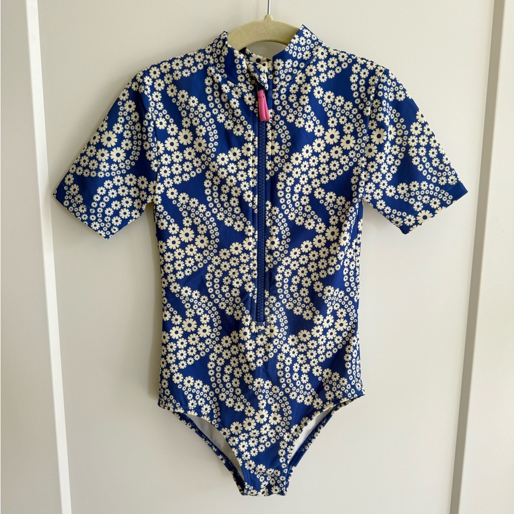 Mini Boden Blue and White Floral Swimsuit